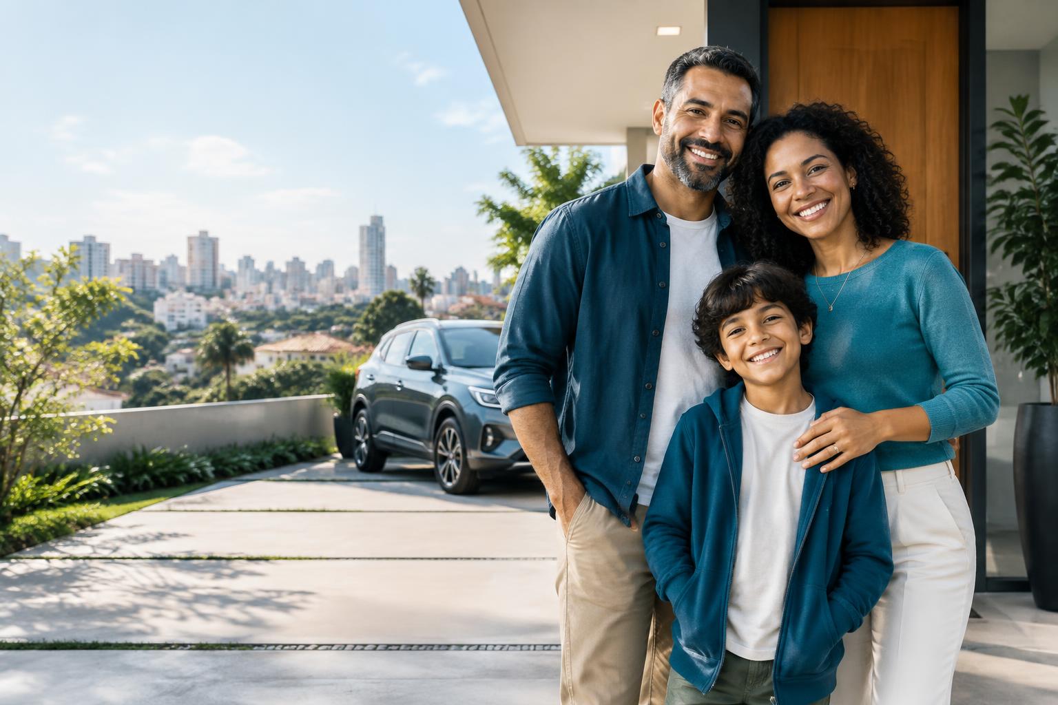 Família protegida pela Mundo.com Seguros